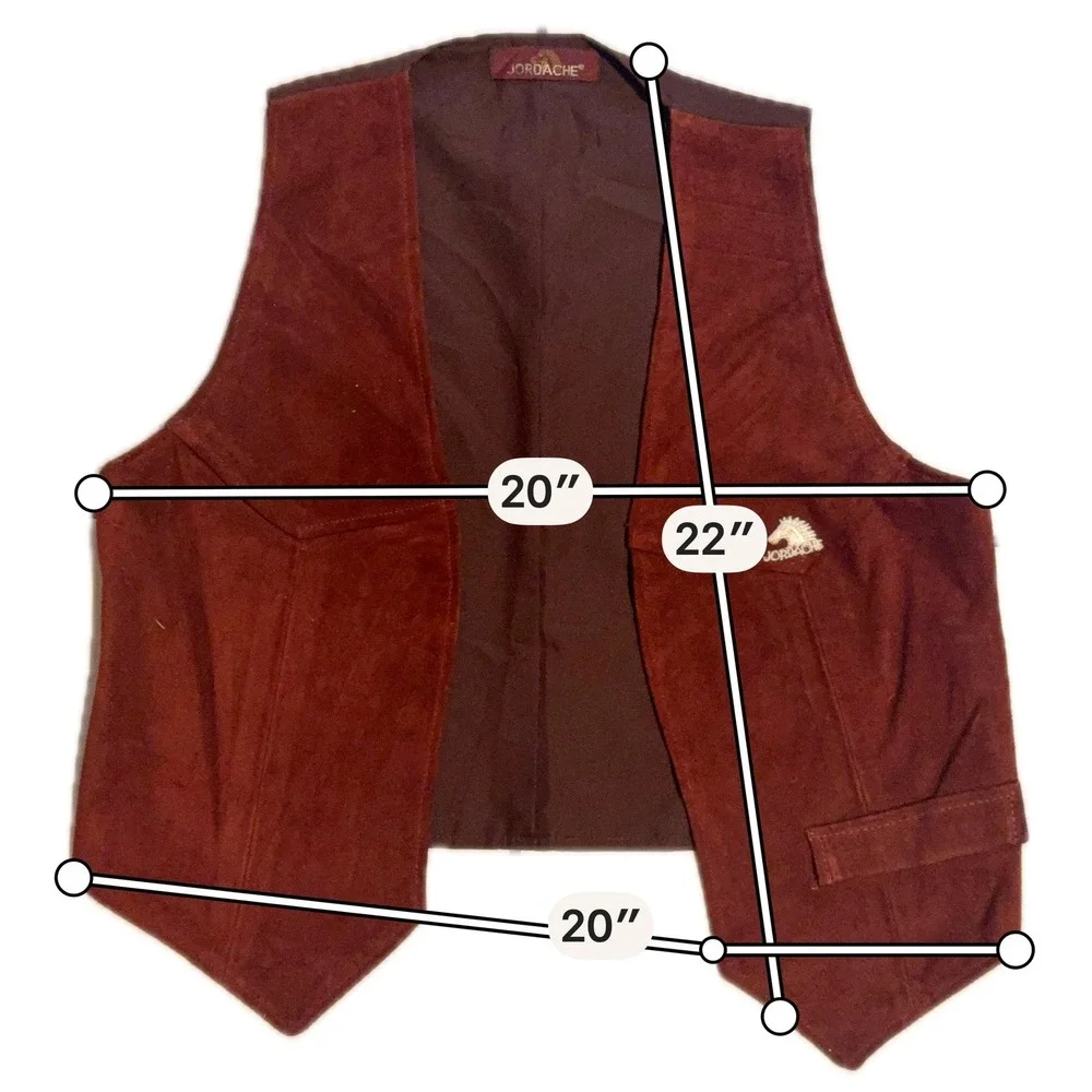 Vintage Jordache Mens Suede Western Vest Burgundy Horse Logo Cowboy Retro